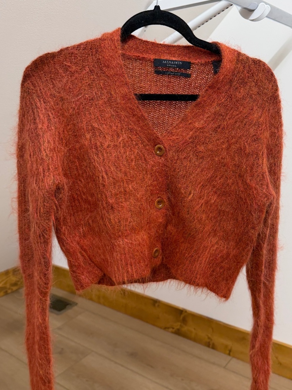 Allsaints Wick Brushed Italian Mohair Cardigan XS